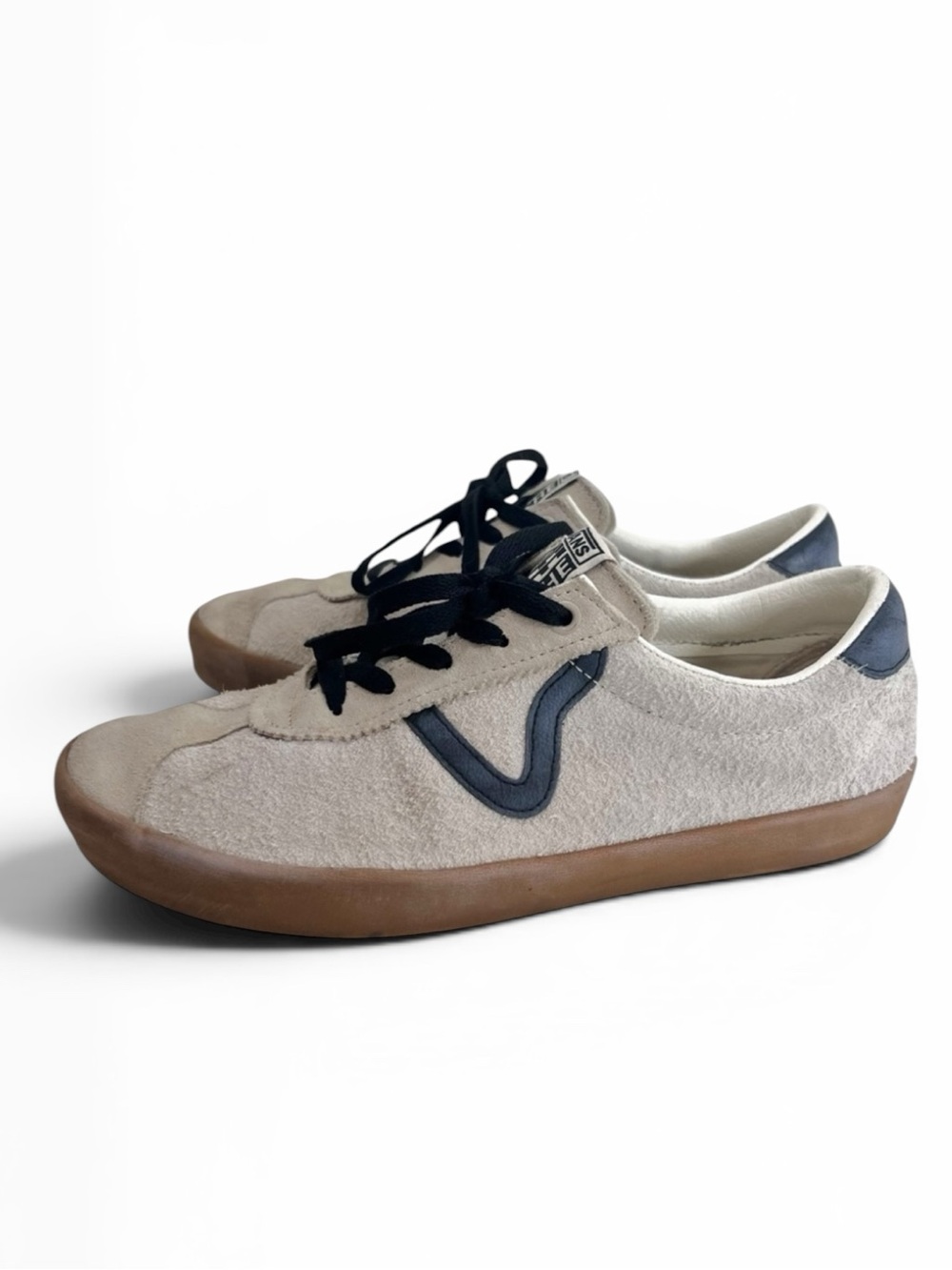 Vans Sport Low Sneakers Shoes Off White Beige Suede Lace Up